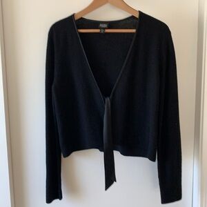 Eileen Fisher Merino Wool Cardigan with Silk Front Tie MP